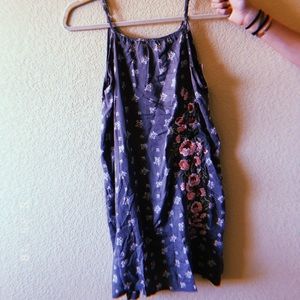 gray with white pattern, flower embroidery